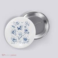Retro Dogs In Space Funny Galaxy Button thumb 0