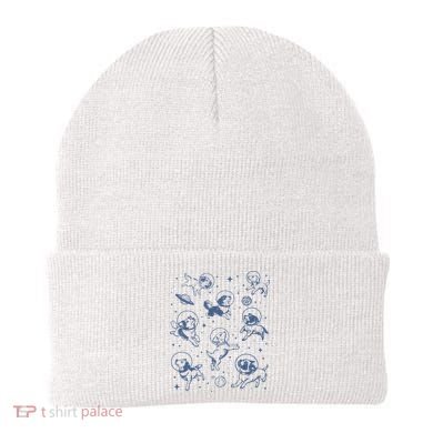 Retro Dogs In Space Funny Galaxy Beanie