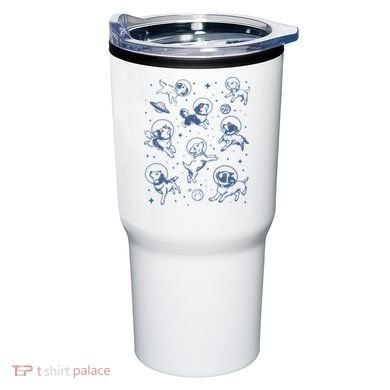 Retro Dogs In Space Funny Galaxy Tumbler