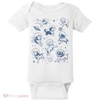 Retro Dogs In Space Funny Galaxy Baby Bodysuit thumb 0