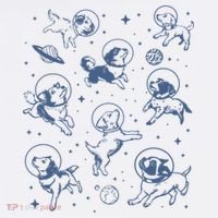Retro Dogs In Space Funny Galaxy Baby Bodysuit thumb 2