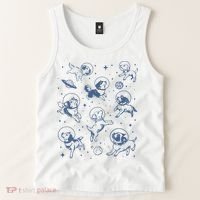 Retro Dogs In Space Funny Galaxy Tank Top thumb 2