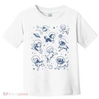 Retro Dogs In Space Funny Galaxy Toddler T-Shirt thumb 0