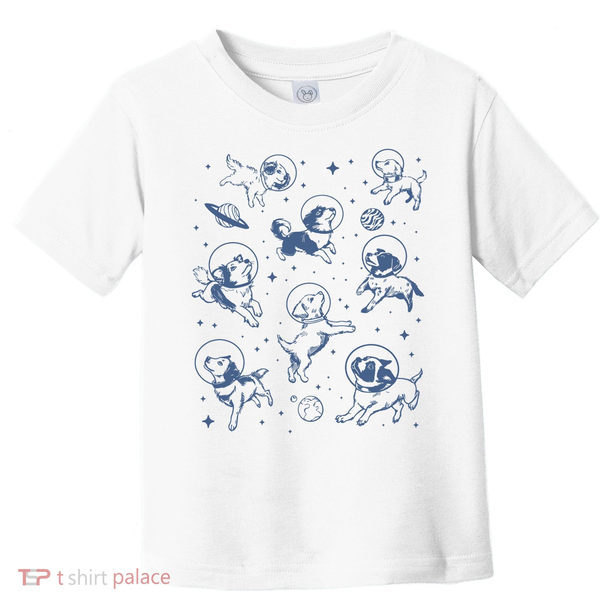 Retro Dogs In Space Funny Galaxy Toddler T-Shirt