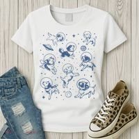 Retro Dogs In Space Funny Galaxy Women's T-Shirt thumb 3