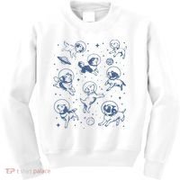 Retro Dogs In Space Funny Galaxy Kids Sweatshirt thumb 0