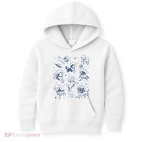 Retro Dogs In Space Funny Galaxy Kids Hoodie thumb 0