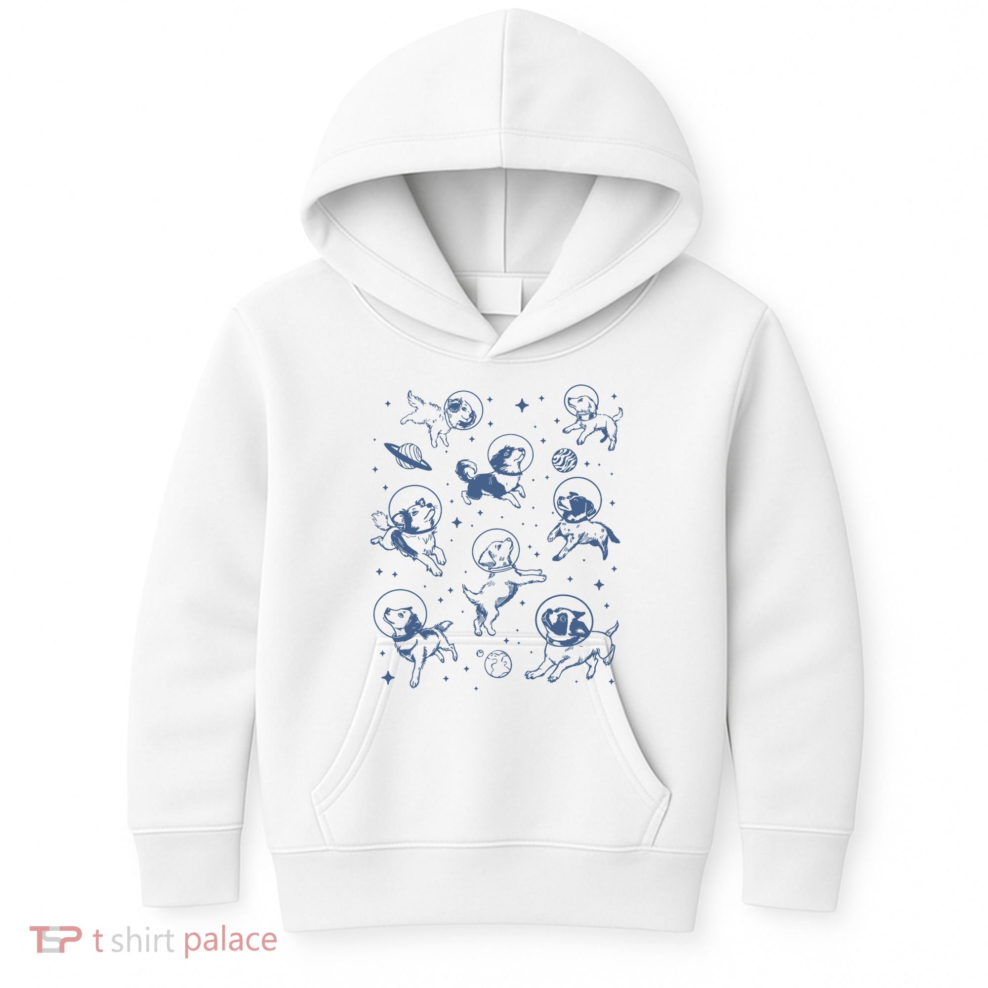 Retro Dogs In Space Funny Galaxy Kids Hoodie