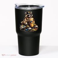 Raccoon Drinking Iced Coffee Autism Tumbler thumb 0