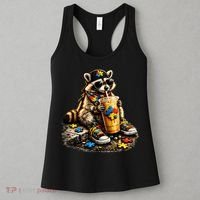 Raccoon Drinking Iced Coffee Autism Women's Tank Top thumb 3