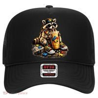 Raccoon Drinking Iced Coffee Autism Hat thumb 0