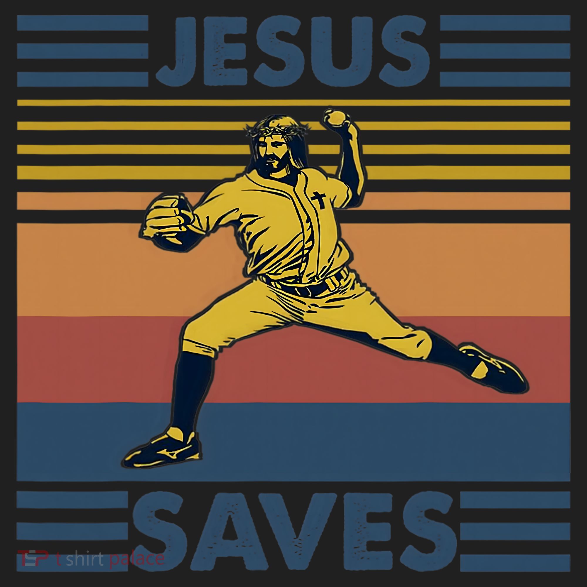 Retro Distressed Jesus Saves Baseball Women's Sweatshirt