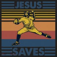 Retro Distressed Jesus Saves Baseball Beanie thumb 2