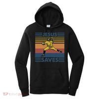 Retro Distressed Jesus Saves Baseball Women's Hoodie thumb 0
