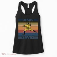 Retro Distressed Jesus Saves Baseball Women's Tank Top thumb 0