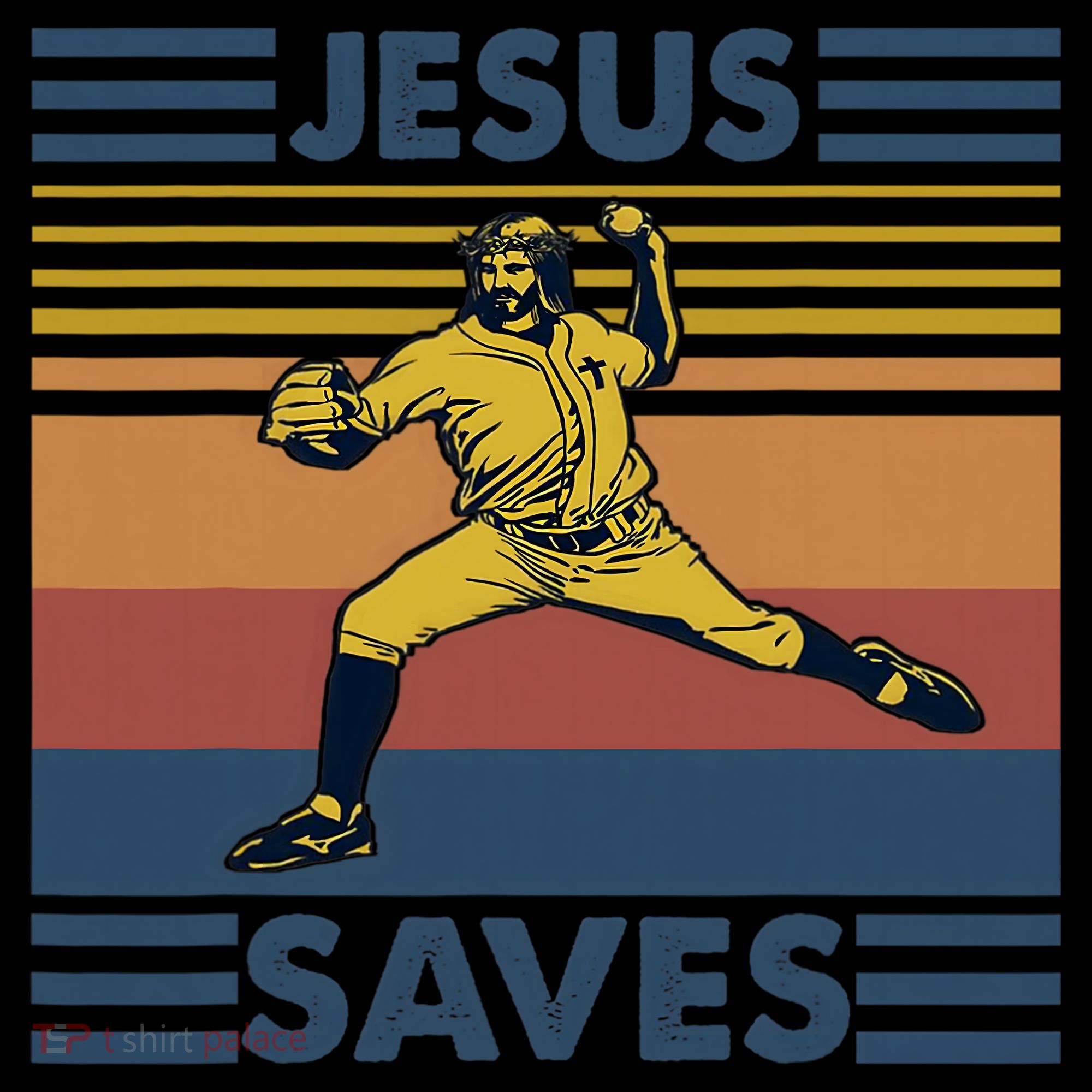 Retro Distressed Jesus Saves Baseball Baby Bodysuit