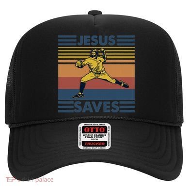 Retro Distressed Jesus Saves Baseball Hat