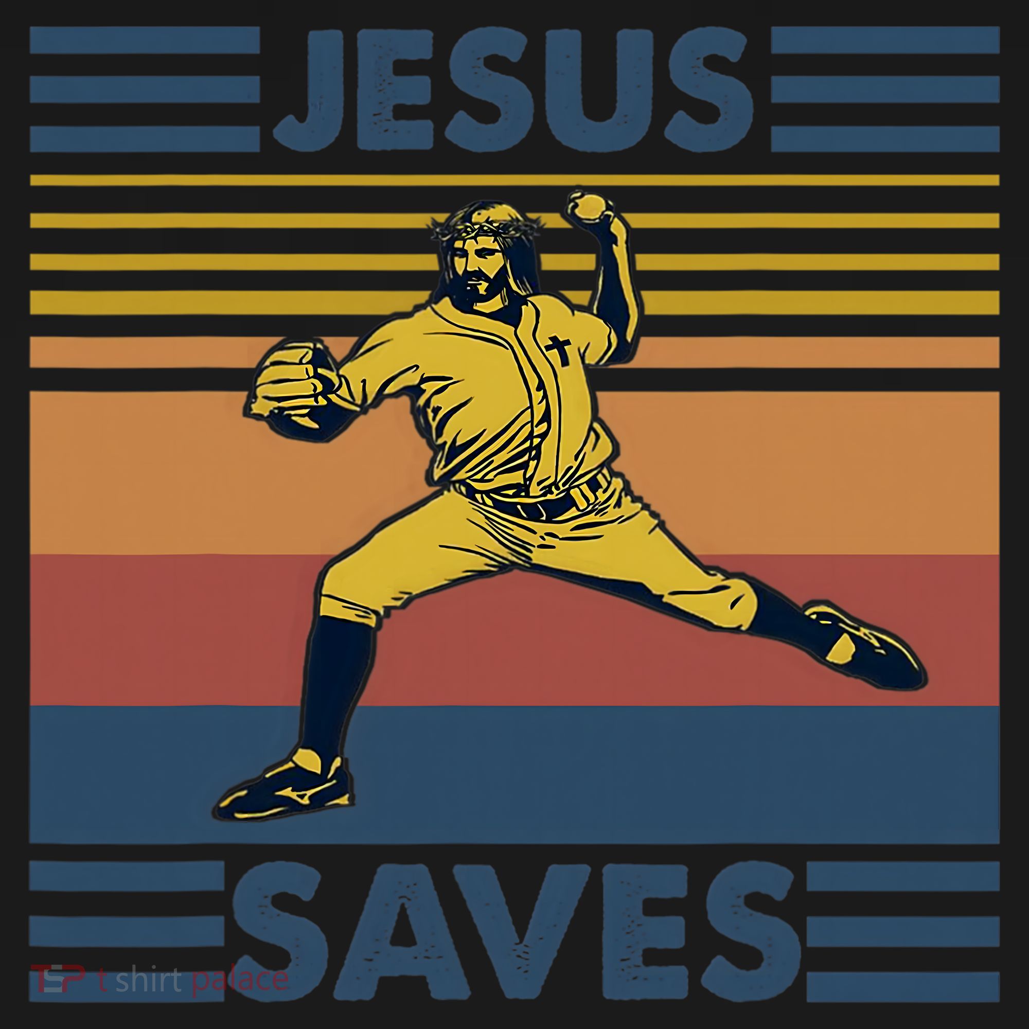 Retro Distressed Jesus Saves Baseball Women's T-Shirt