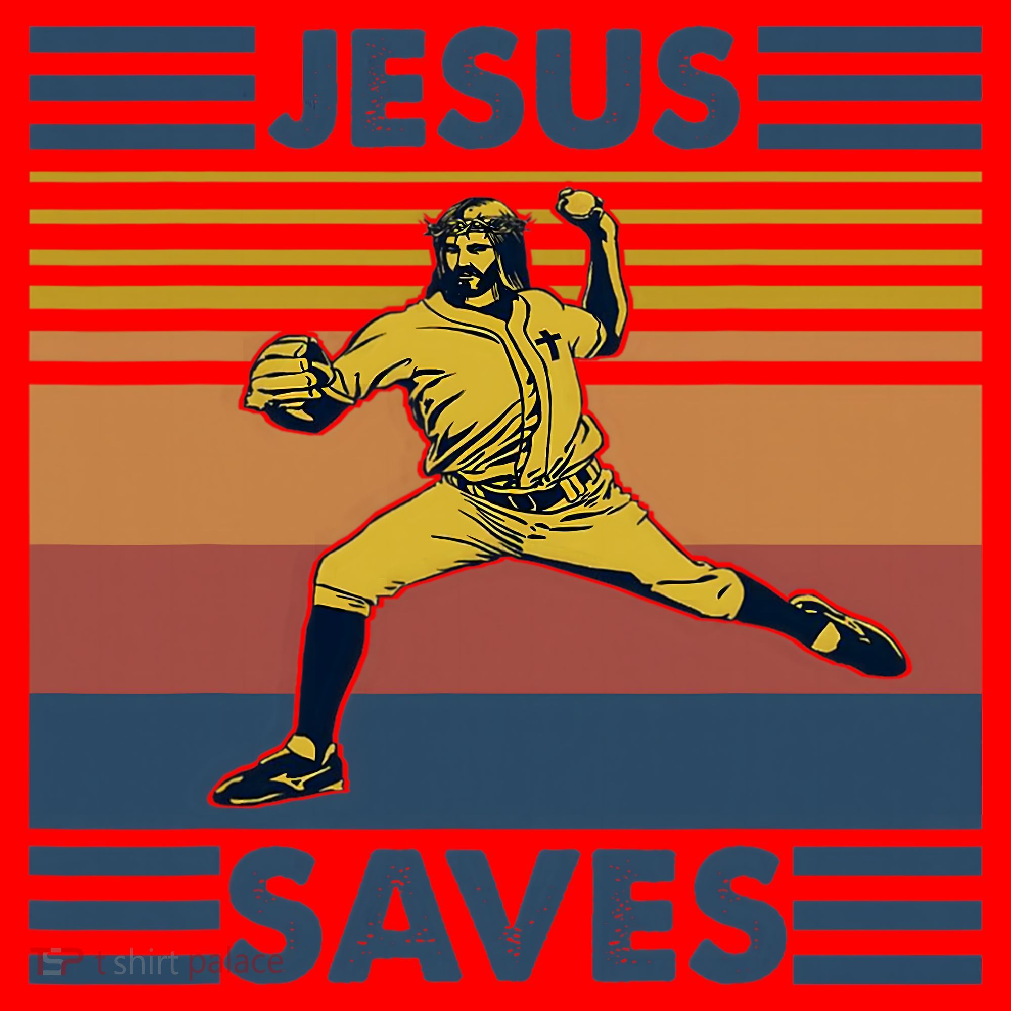 Retro Distressed Jesus Saves Baseball Santa Hat