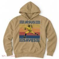 Retro Distressed Jesus Saves Baseball Hoodie thumb 0