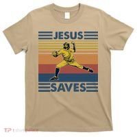 Retro Distressed Jesus Saves Baseball T-Shirt thumb 0