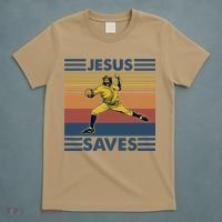 Retro Distressed Jesus Saves Baseball T-Shirt thumb 5