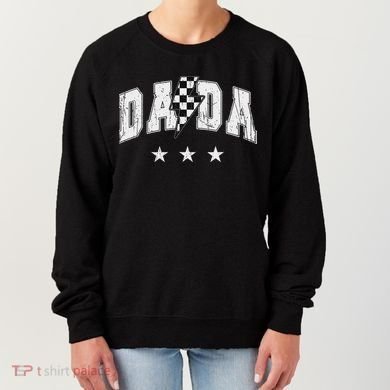Retro Dada Lightning Bolt Checkered Father’s Day Women's Sweatshirt