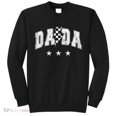 Retro Dada Lightning Bolt Checkered Father’s Day Sweatshirt
