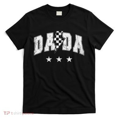 Retro Dada Lightning Bolt Checkered Father’s Day T-Shirt