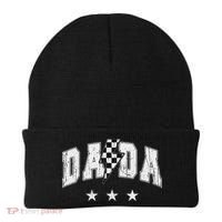 Retro Dada Lightning Bolt Checkered Father’s Day Beanie thumb 0