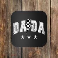Retro Dada Lightning Bolt Checkered Father’s Day Coaster thumb 0