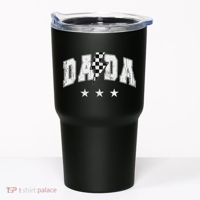 Retro Dada Lightning Bolt Checkered Father’s Day Tumbler