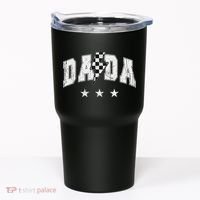 Retro Dada Lightning Bolt Checkered Father’s Day Tumbler thumb 0