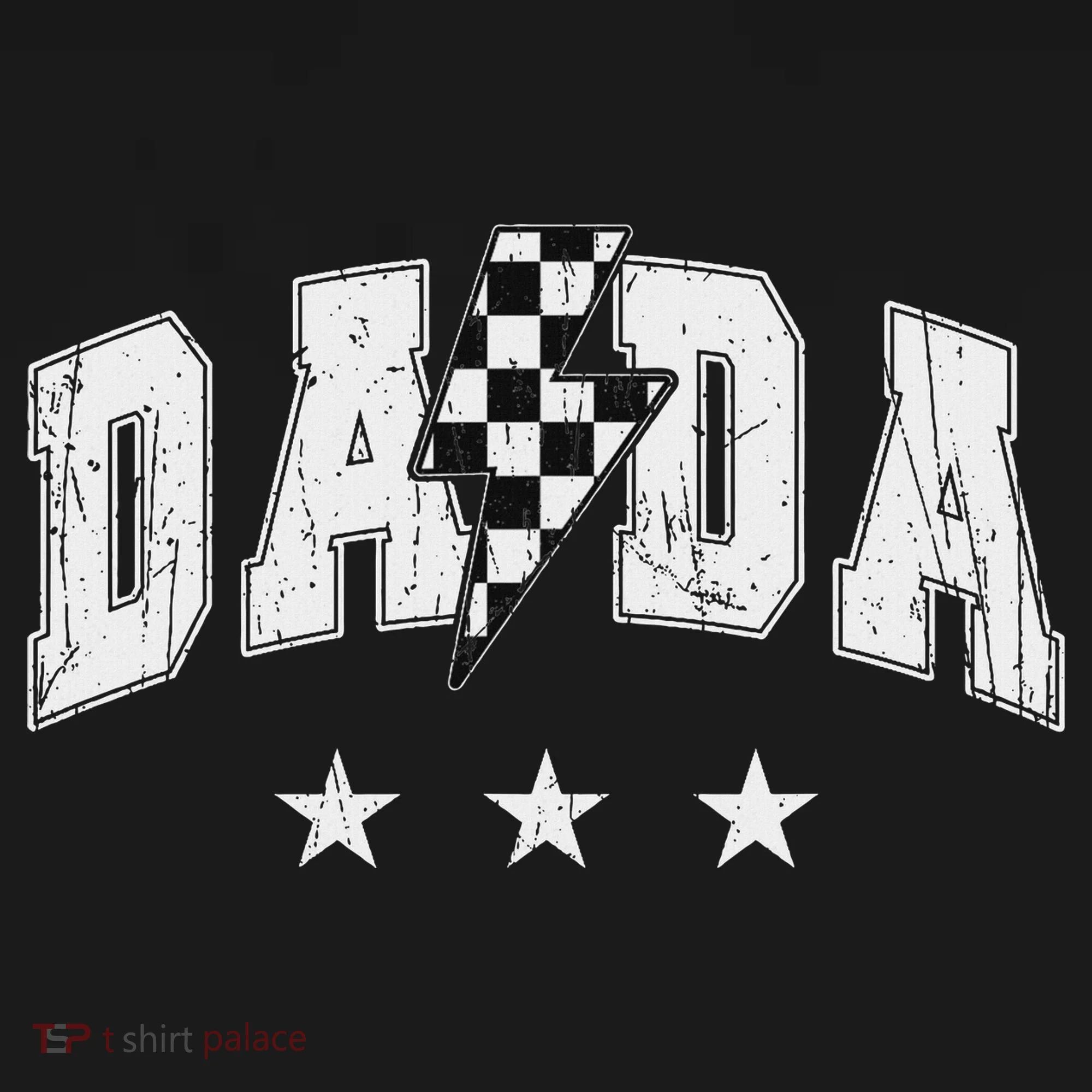 Retro Dada Lightning Bolt Checkered Father’s Day Ornament