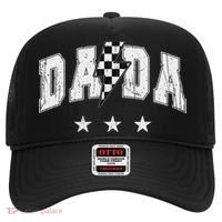 Retro Dada Lightning Bolt Checkered Father’s Day Hat thumb 0
