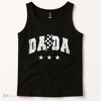 Retro Dada Lightning Bolt Checkered Father’s Day Tank Top thumb 2