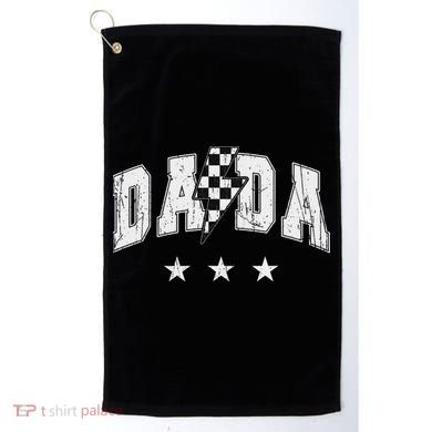 Retro Dada Lightning Bolt Checkered Father’s Day Golf Towel