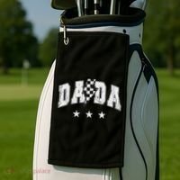 Retro Dada Lightning Bolt Checkered Father’s Day Golf Towel thumb 2