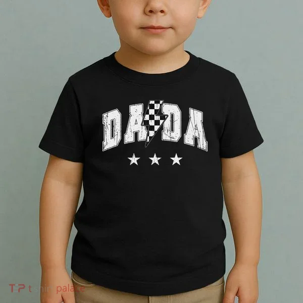 Retro Dada Lightning Bolt Checkered Father’s Day Toddler T-Shirt