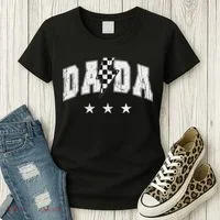 Retro Dada Lightning Bolt Checkered Father’s Day Women's T-Shirt thumb 3