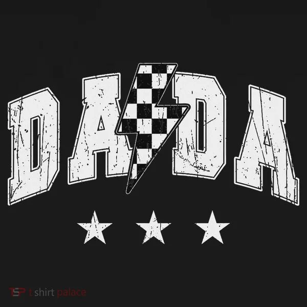 Retro Dada Lightning Bolt Checkered Father’s Day Women's T-Shirt