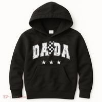 Retro Dada Lightning Bolt Checkered Father’s Day Kids Hoodie thumb 0