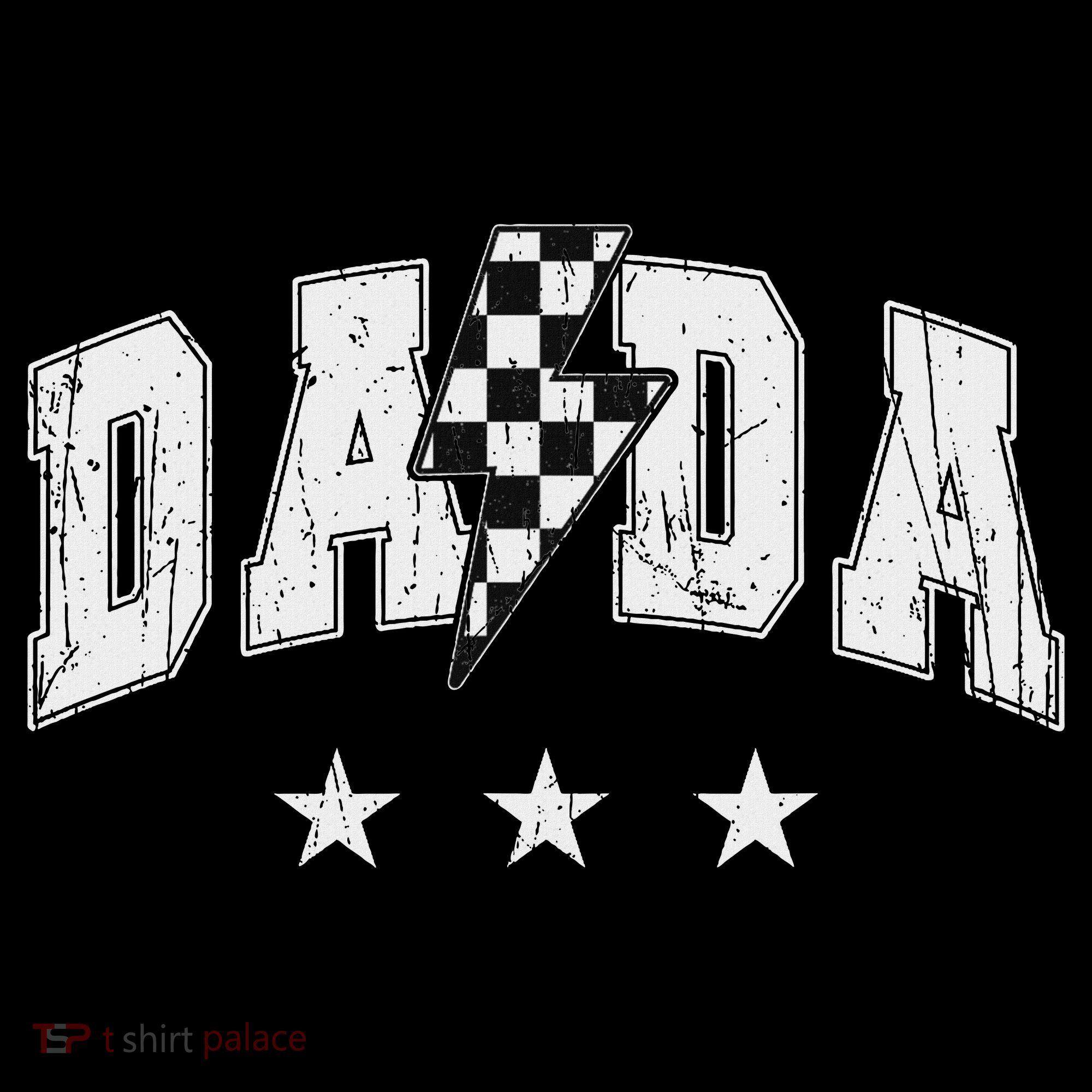 Retro Dada Lightning Bolt Checkered Father’s Day Kids T-Shirt