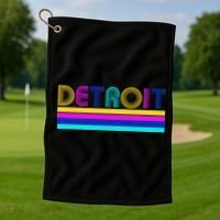 Retro Detroit Logo Golf Towel thumb 1