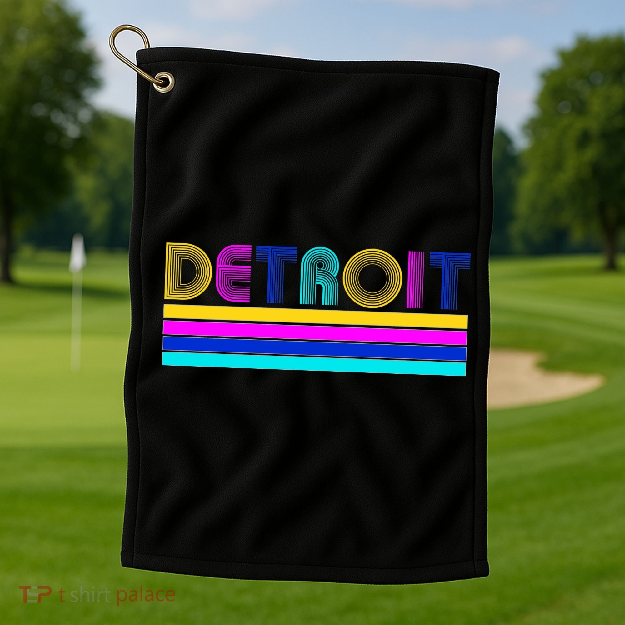 Retro Detroit Logo Golf Towel