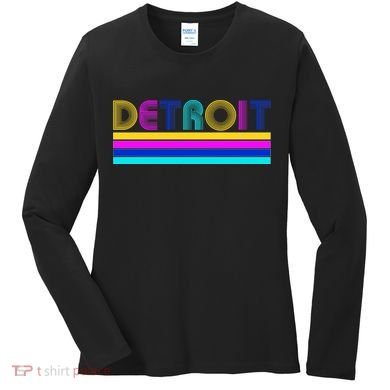 Retro Detroit Logo Women's Long Sleeve Shirt