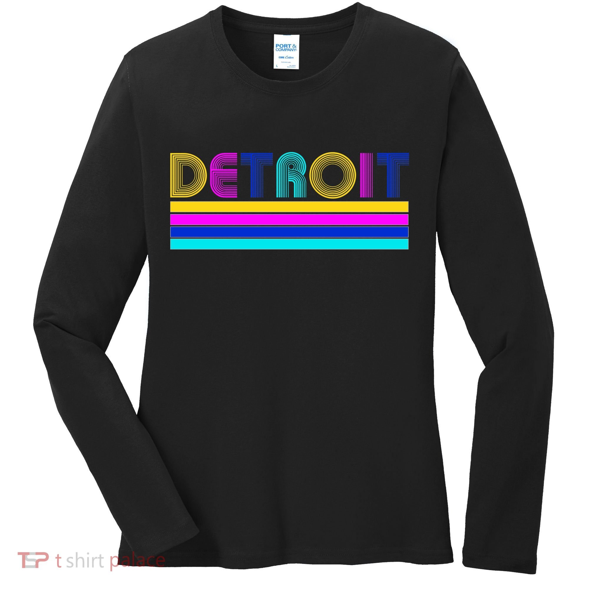 Retro Detroit Logo Women's Long Sleeve Shirt