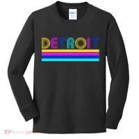 Retro Detroit Logo Kids Long Sleeve Shirt thumb 0