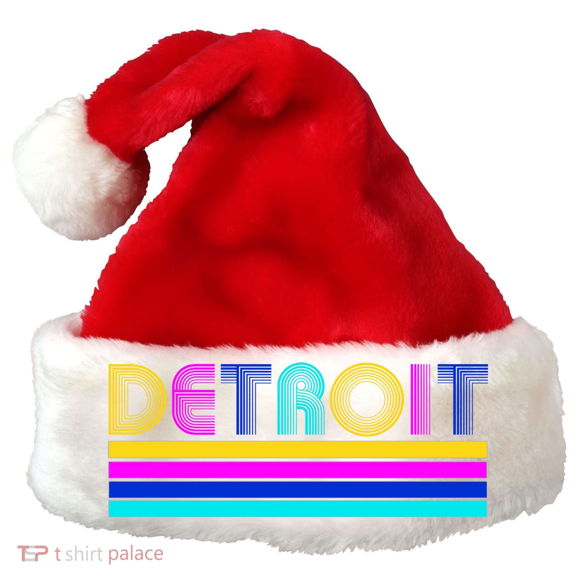 Retro Detroit Logo Santa Hat