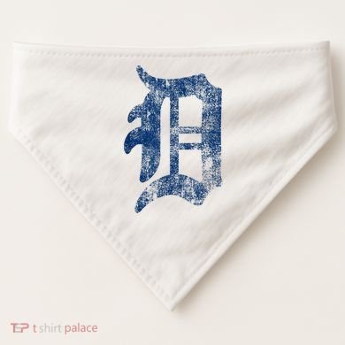 Retro Detroit Letter D Throwback Design USA-Made Doggie Bandana